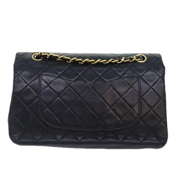 CHANEL Matelasse Turn Lock Chain Shoulder Bag Lamb Skin Black CC Auth yk15263A - Picture 2 of 16